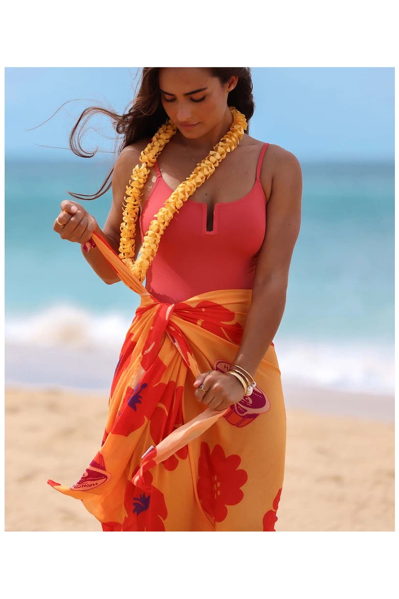 Print Pareo Scarf, Alternate, color, HAWAIIAN AIRLINES POG