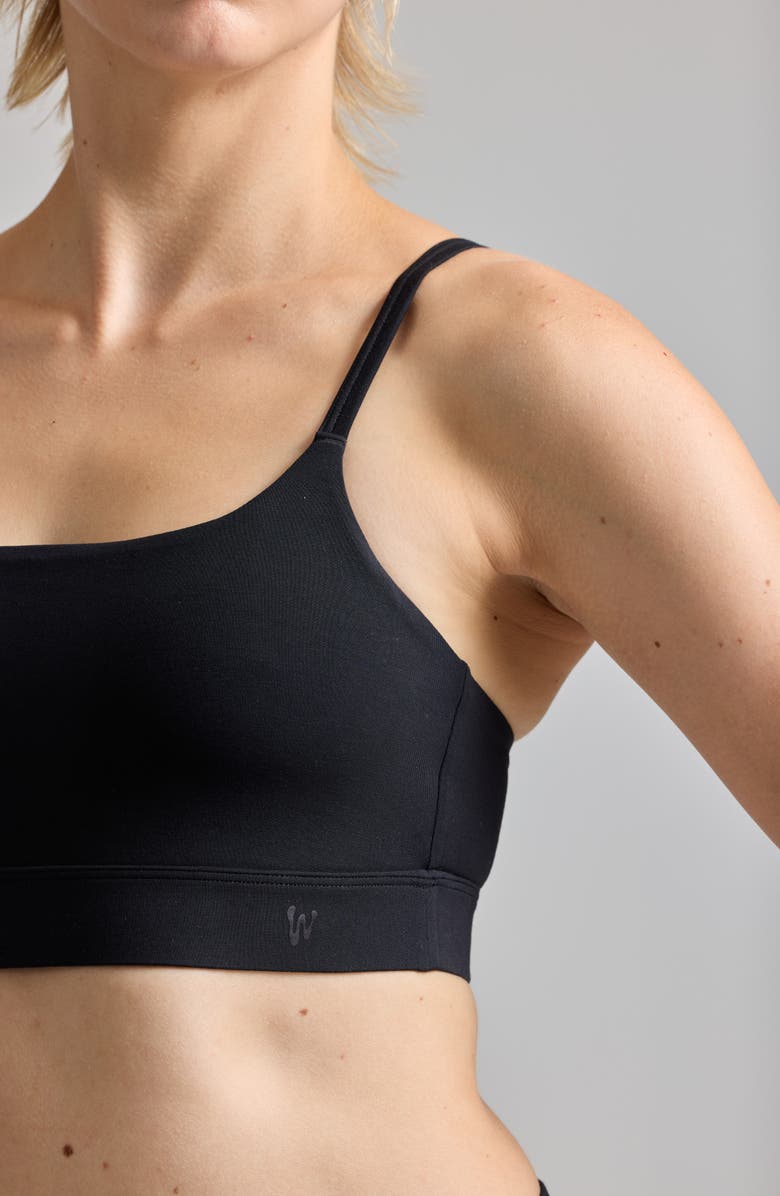 Woxer Luxe Icon Stretch Modal Adjustable Bralette, Alternate, color, Black