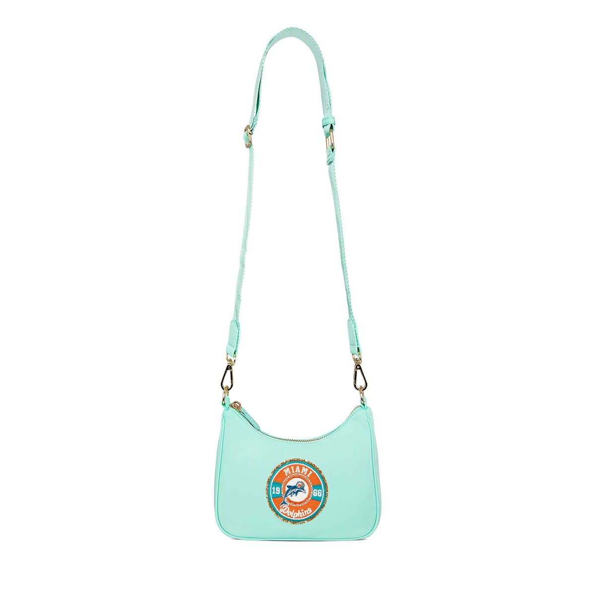 Stoney Clover Lane Stoney Clover Miami Dolphins Curved Crossbody Bag, Main, color, 