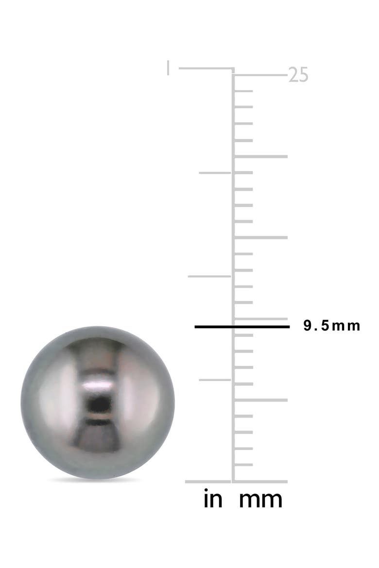 14K White Gold Cultured Black Tahitian Pearl Stud Earrings, Alternate, color, BLACK