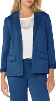 Liverpool Los Angeles Fitted Open Front Twill Blazer