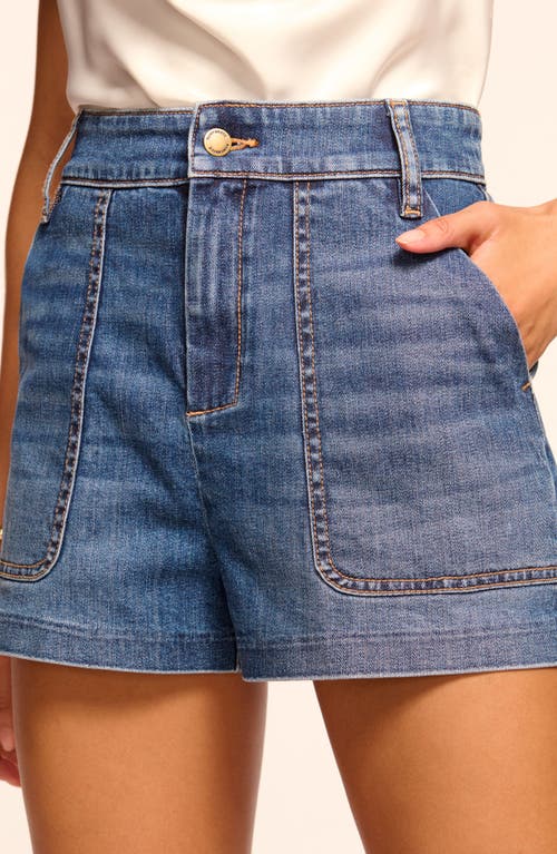 Ramy Brook Hilary High Waisted Denim Mini Short In Medium Wash