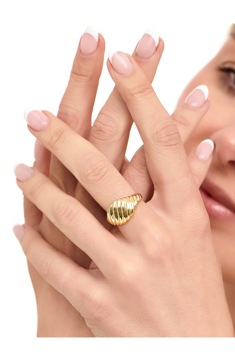 DEVATA Rope Ring in Gold Plated Sterling Silver, 12mm, Alternate, color, Yellow Gold