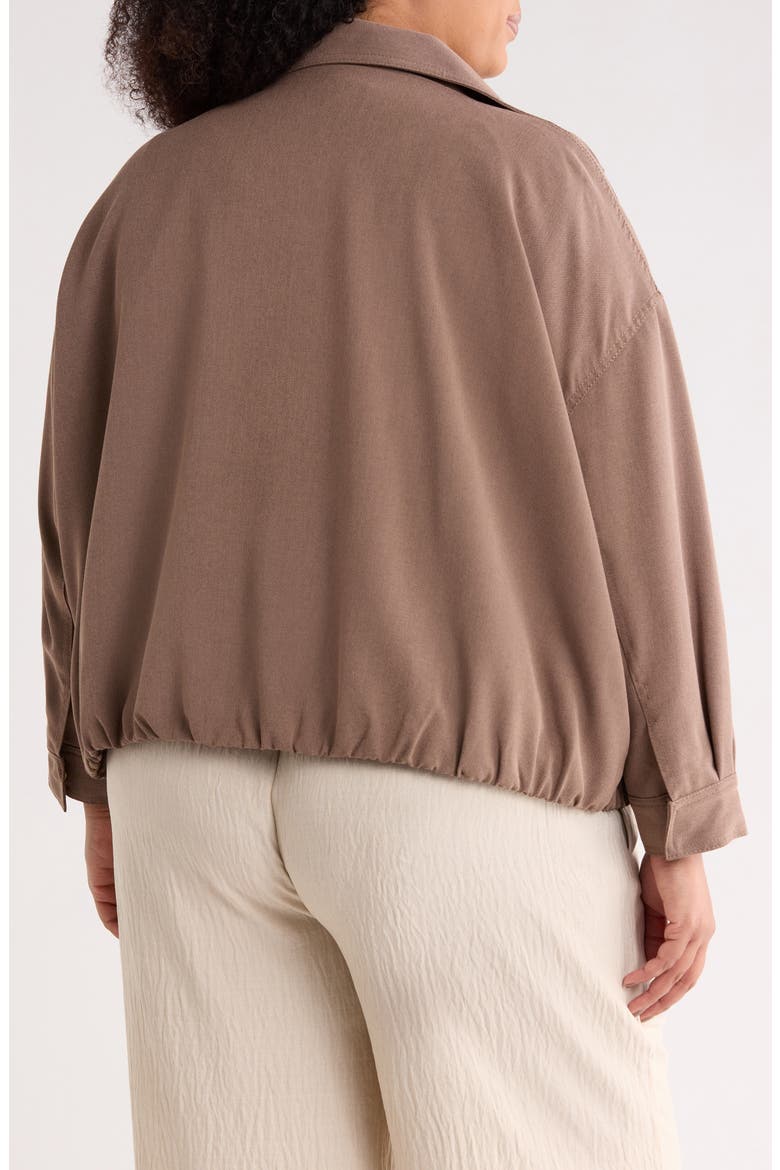 Bubble Hem Bomber Jacket, Alternate, color, MUSHROOM