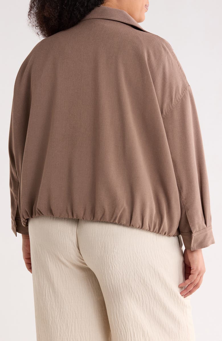 MAX STUDIO Bubble Hem Bomber Jacket, Alternate, color, Mushroom