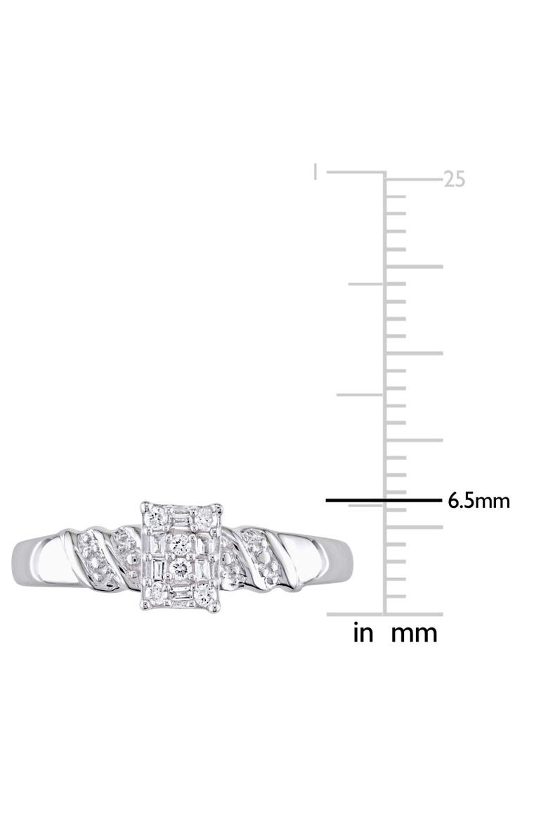 Diamond Cluster Engagement Ring, Alternate, color, Sterling Silver