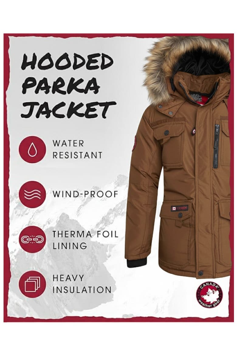 Boys' Heavyweight Winter Ski Jacket, Alternate, color, Oak