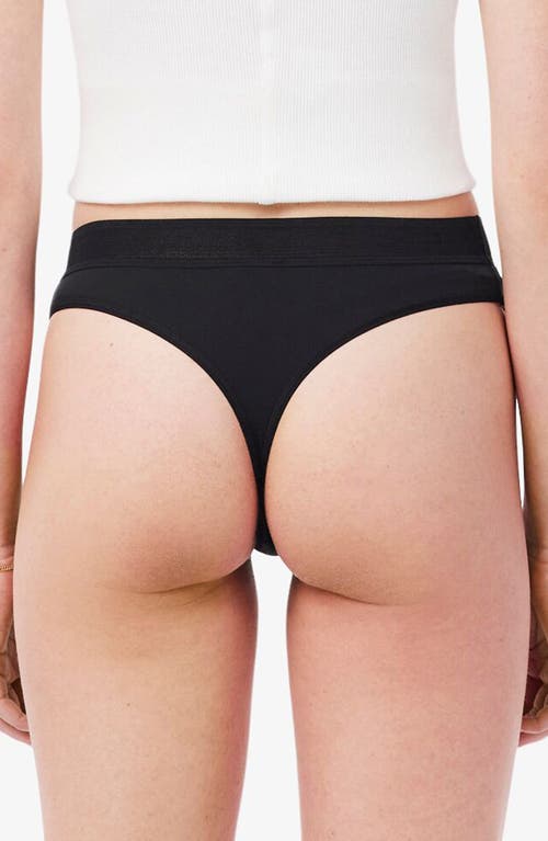 Lacoste Solid Thong In Black