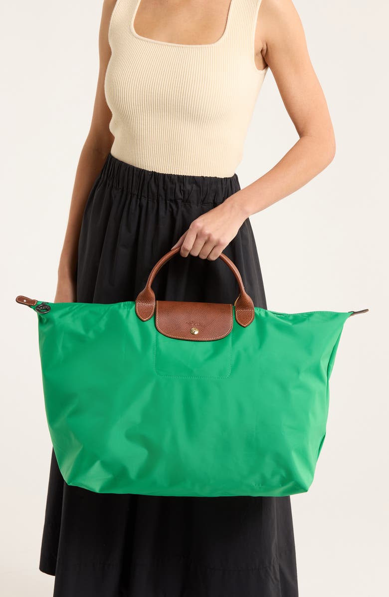 Longchamp Large Travel Duffle Bag, Alternate, color, Green