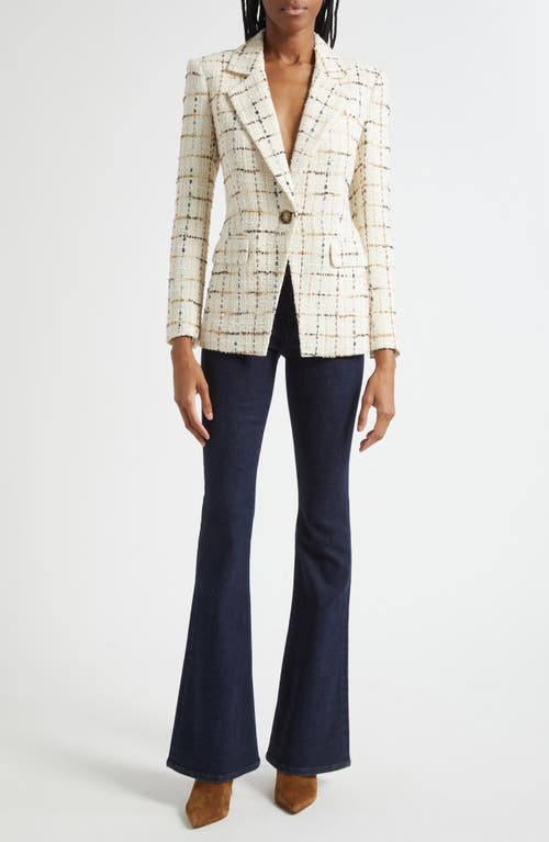 Veronica Beard Healy Check Tweed Dickey Jacket In Multi