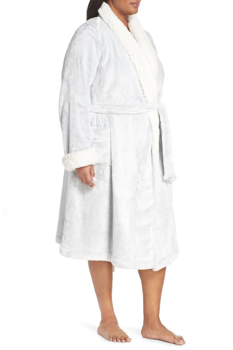 Frosted Plush Robe, Alternate, color, GREY PEPPER
