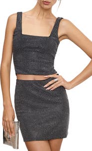 Good American Crystal Embellished Tank