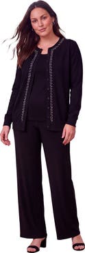 Jessica London Stretch Knit Wide Leg Pant