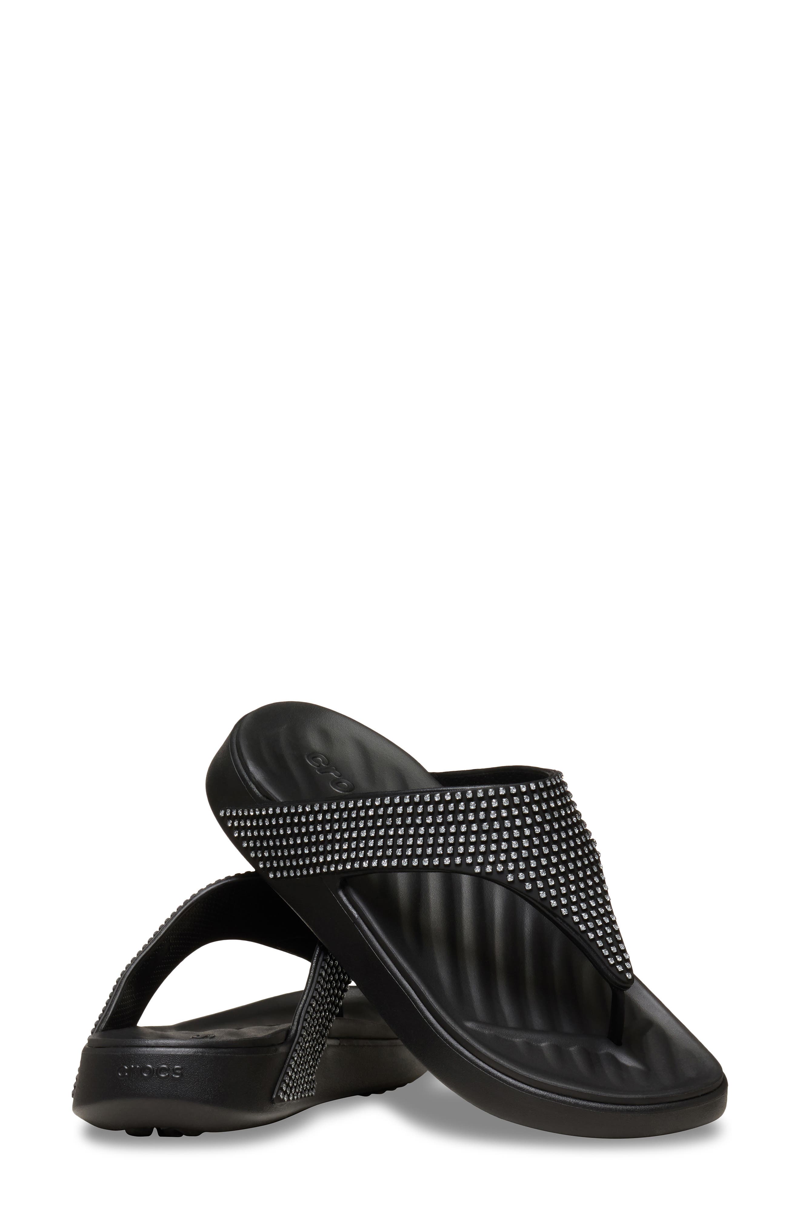 CROCS Getaway Gems Flip Flop, Alternate, color, Black