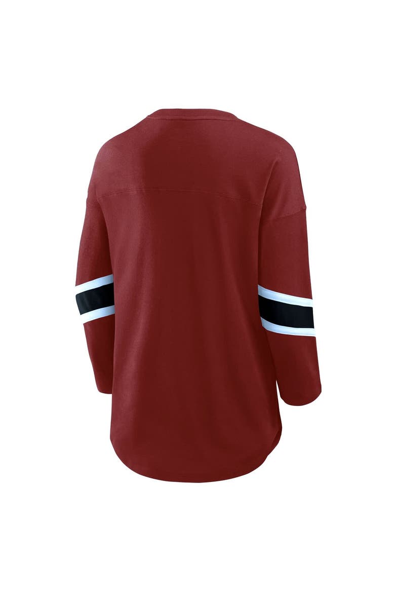 Women's Fanatics Burgundy Washington Commanders Plus Size Redzone 3/4-Sleeve Scoop Neck T-Shirt, Alternate, color, Burgundy