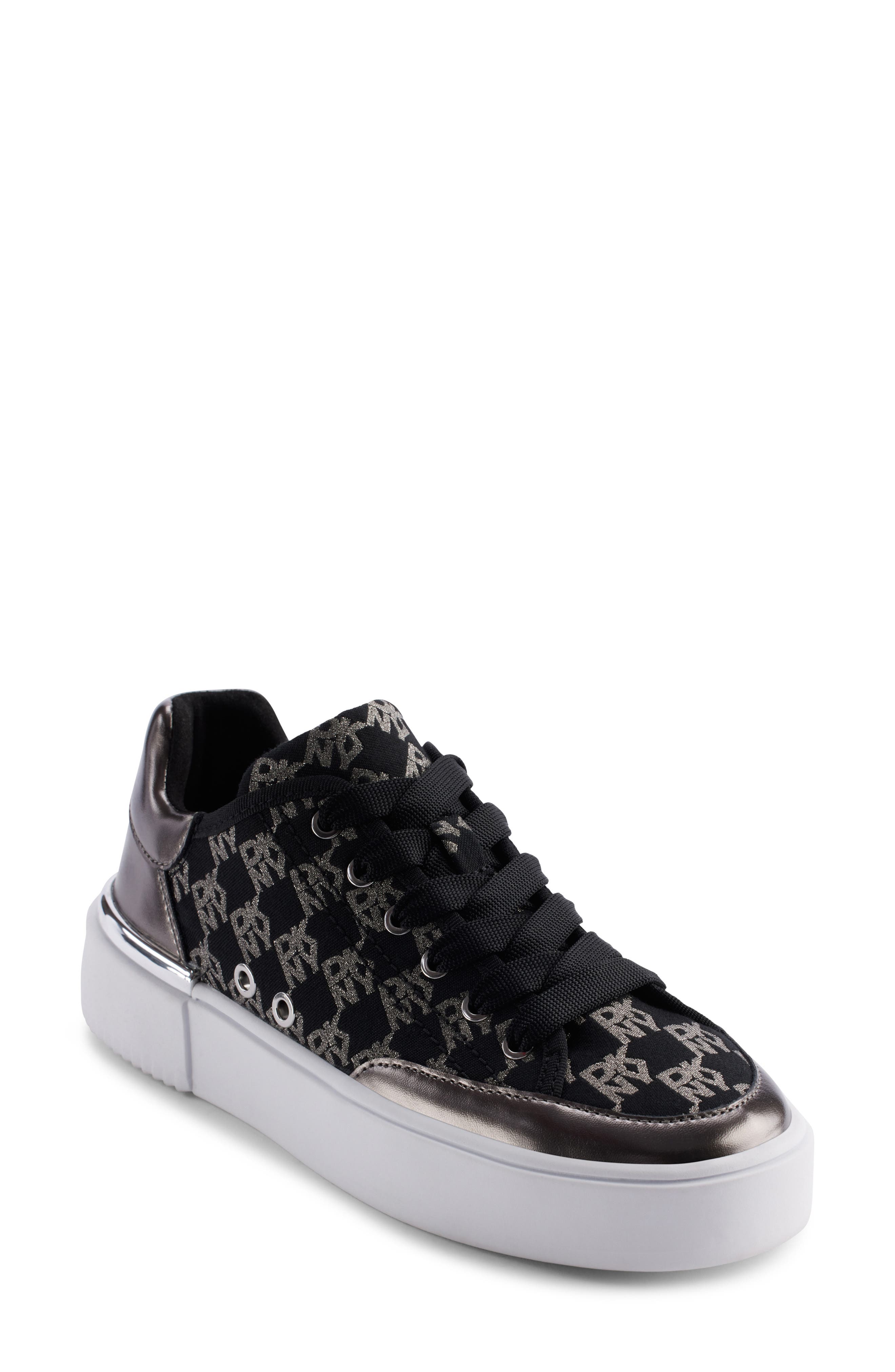 DKNY Bradley Metallic Logo Platform Sneaker, Main, color, 