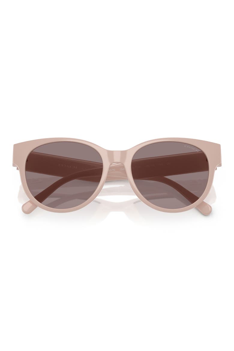 56mm Gradient Round Sunglasses, Alternate, color, SOLID PINK / GREY PURPLE