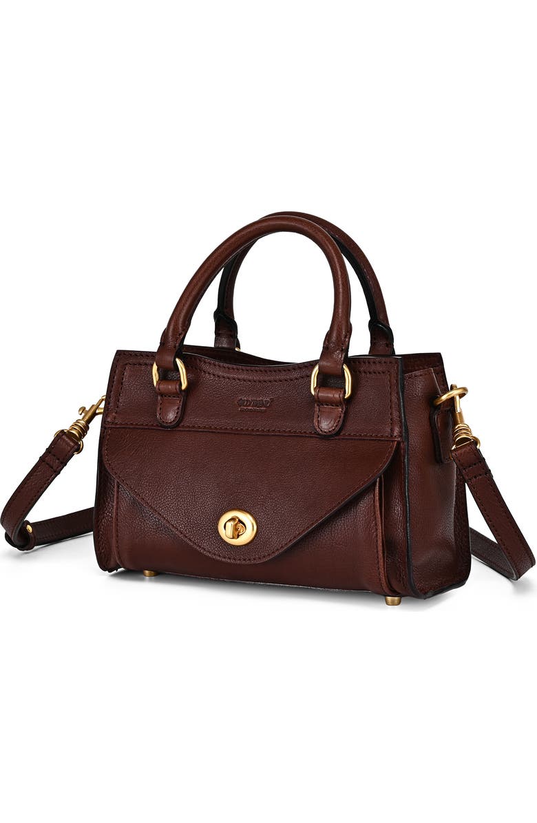 OLD TREND Lockwood Genuine Leather Compact Structured Satchel, Alternate, color, Brown