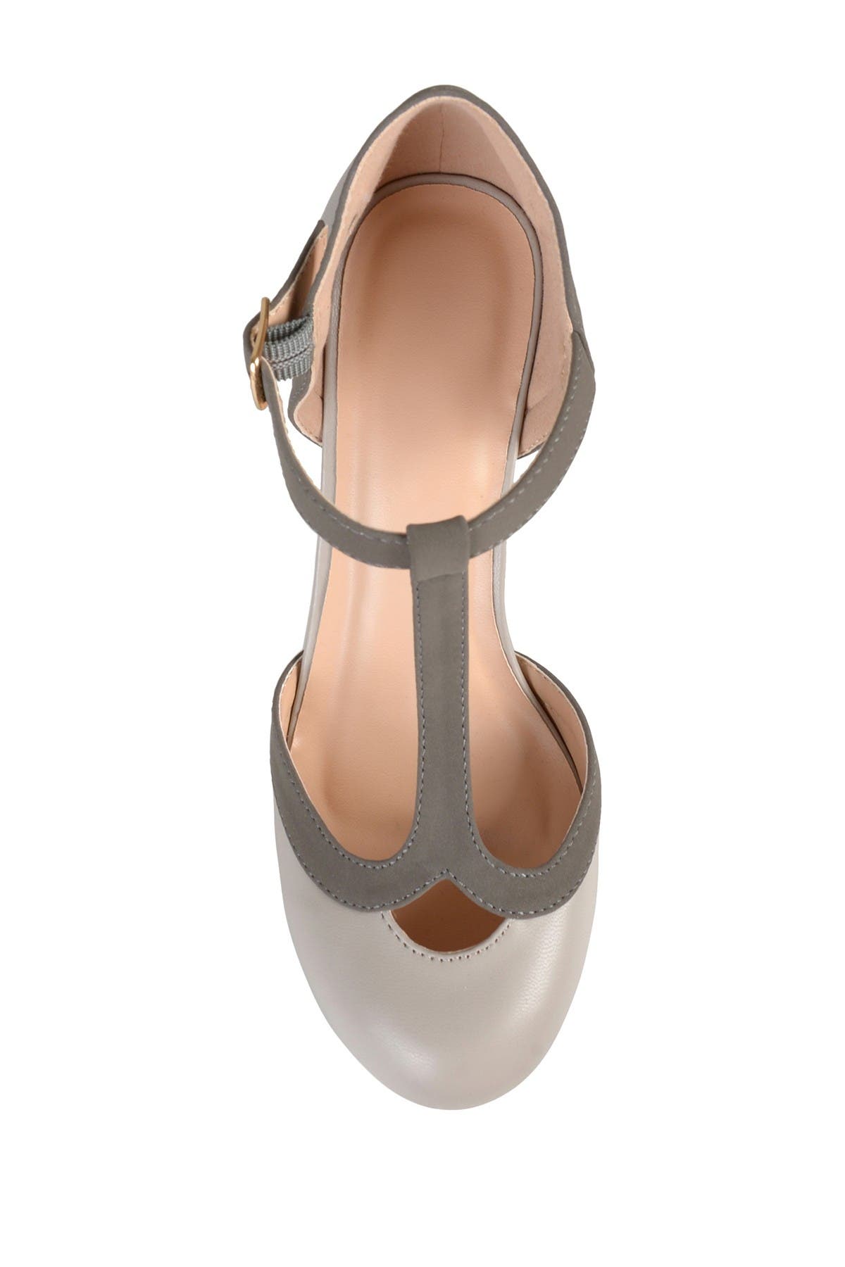 JOURNEE Olina T-Strap Pump - Wide Width, Alternate, color, GREY