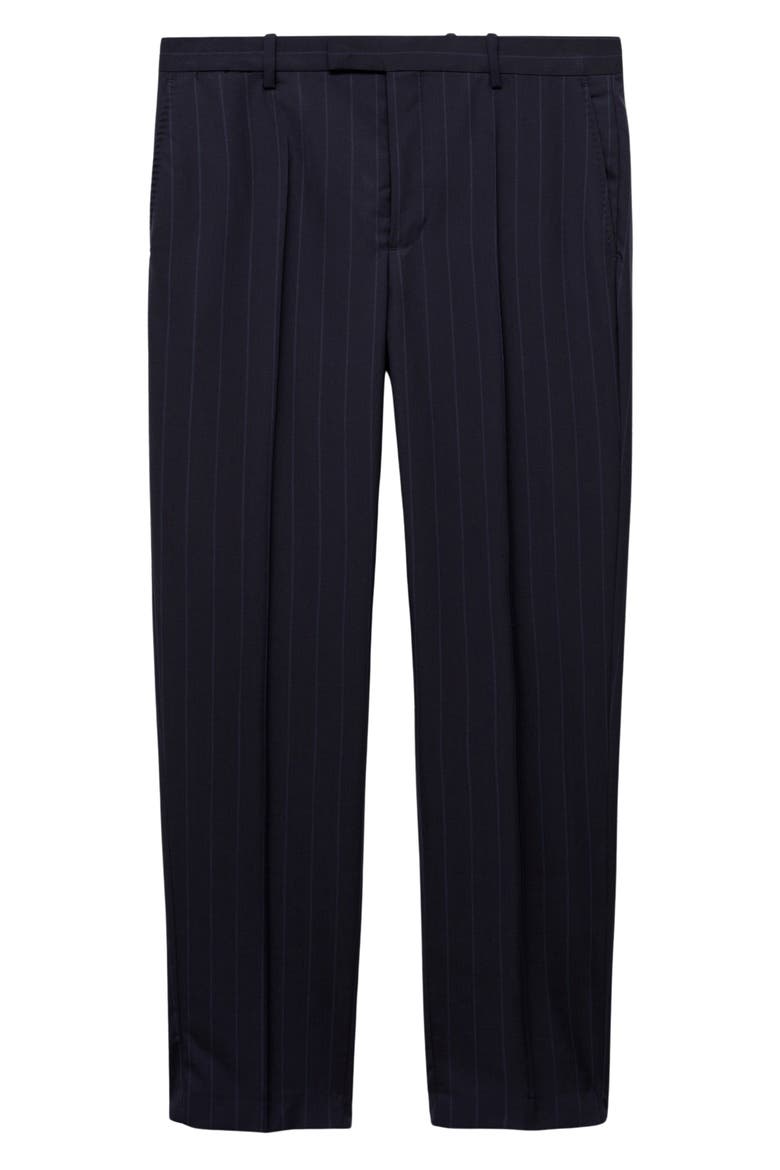 Pinstripe Virgin Wool Suit Pants, Alternate, color, DARK NAVY