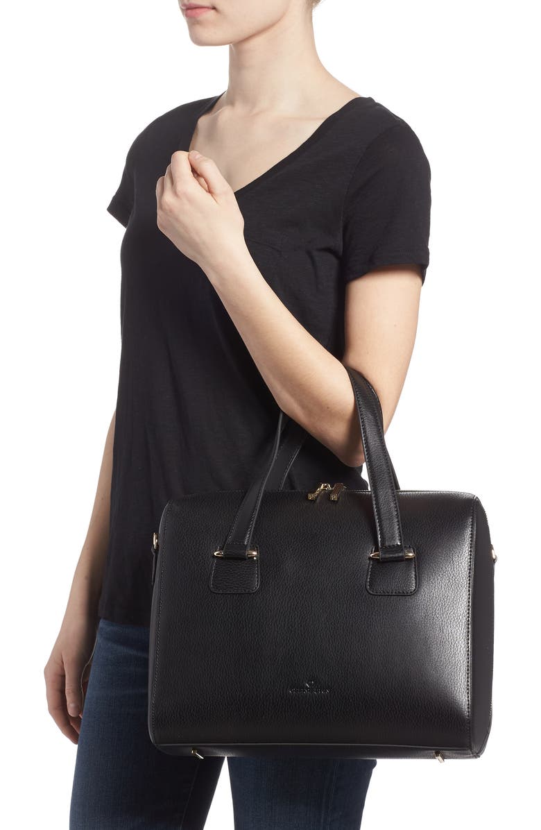 CELINE DION Triad Leather Satchel, Alternate, color,