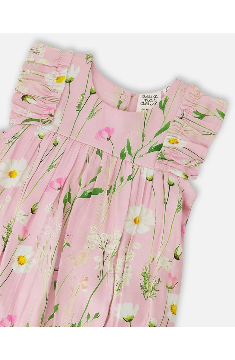 Deux par Deux Viscose Printed Flowers Sleeveless Romper, Alternate, color, Pink Printed Flowers