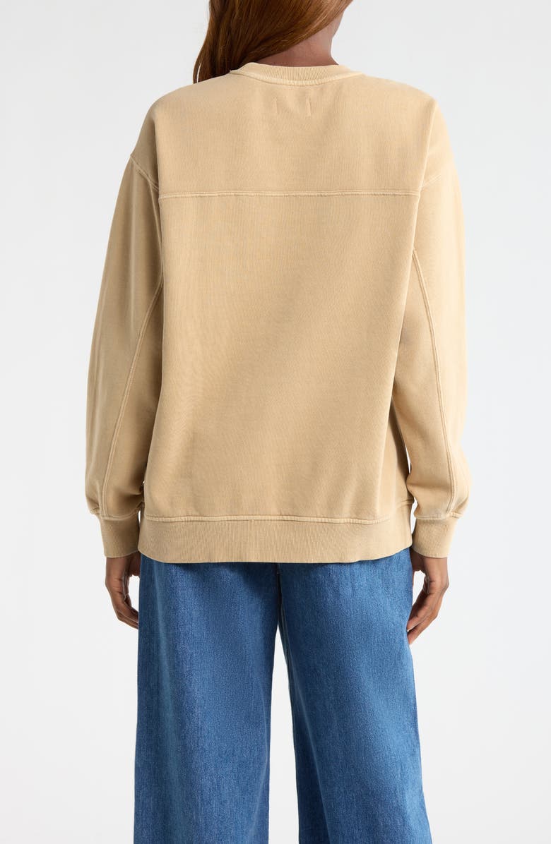 Marine Layer Cloud 9 Fleece Oversize Crewneck Sweatshirt, Alternate, color, Sand