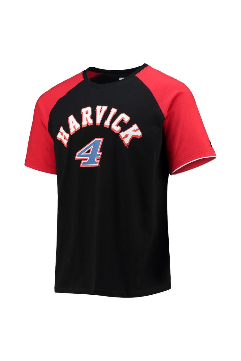 Men's Starter Black/Red Kevin Harvick The Catcher Raglan T-Shirt, Alternate, color, Black