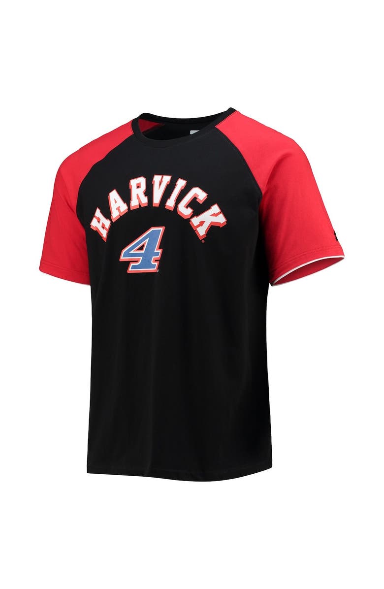 STARTER Men's Starter Black/Red Kevin Harvick The Catcher Raglan T-Shirt, Alternate, color, Black