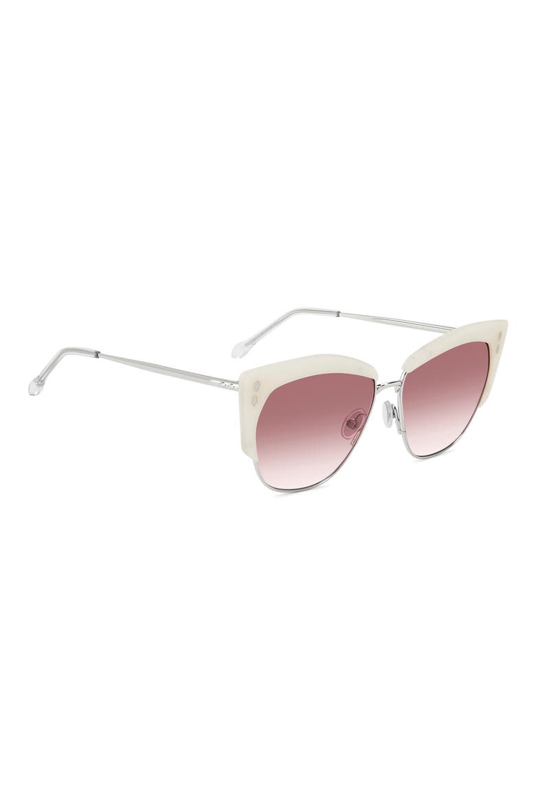 58mm Gradient Cat Eye Sunglasses, Alternate, color, PEARLED WHITE