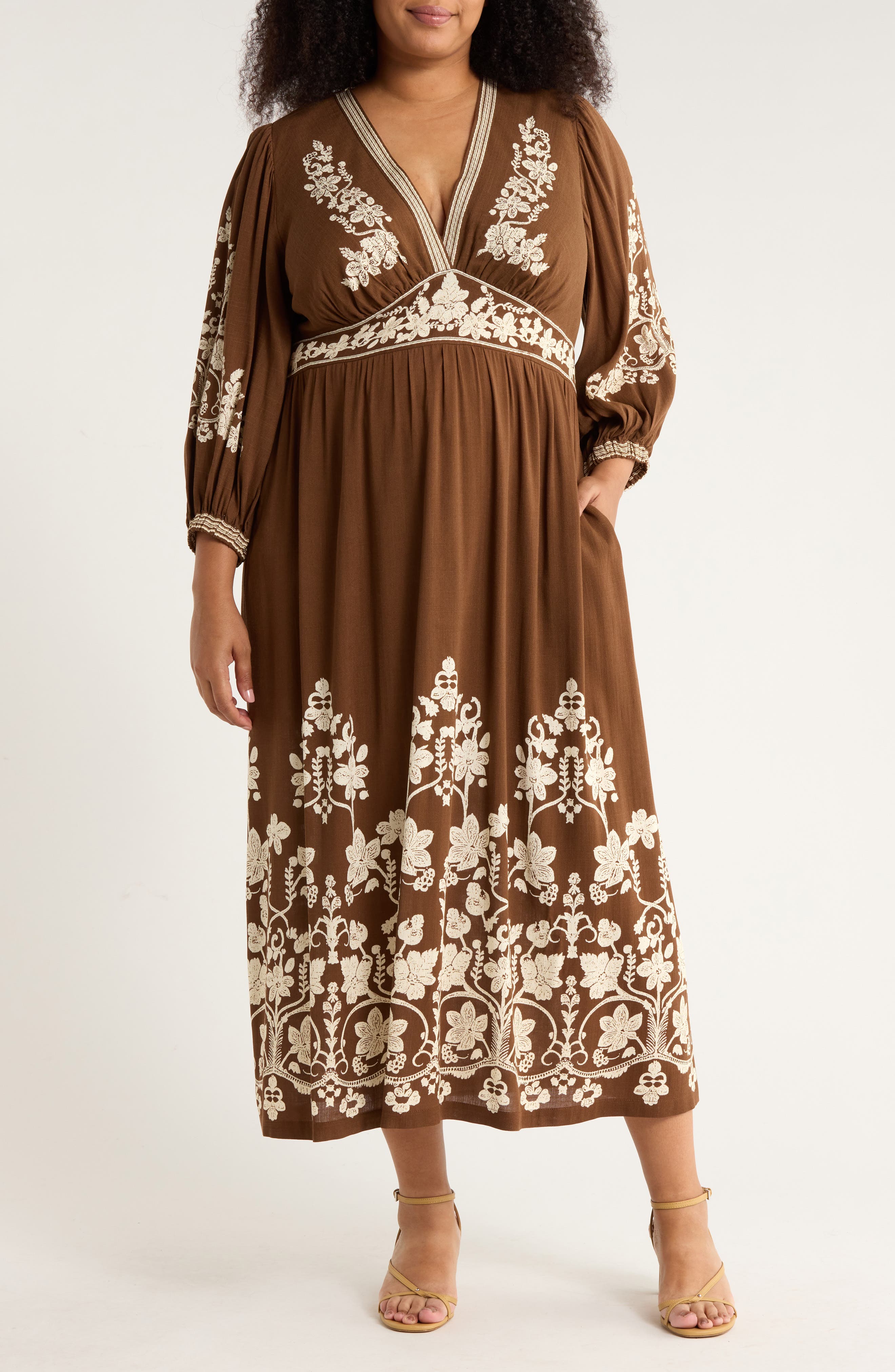 MAX STUDIO V-Neck Maxi Dress