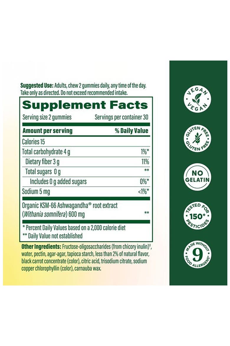 Ashwagandha Gummies, Zero Sugar, Clinically Studied Ashwagandha Ksm 66, Vegan, 60 Mixed Berry Gummies, Alternate, color, None