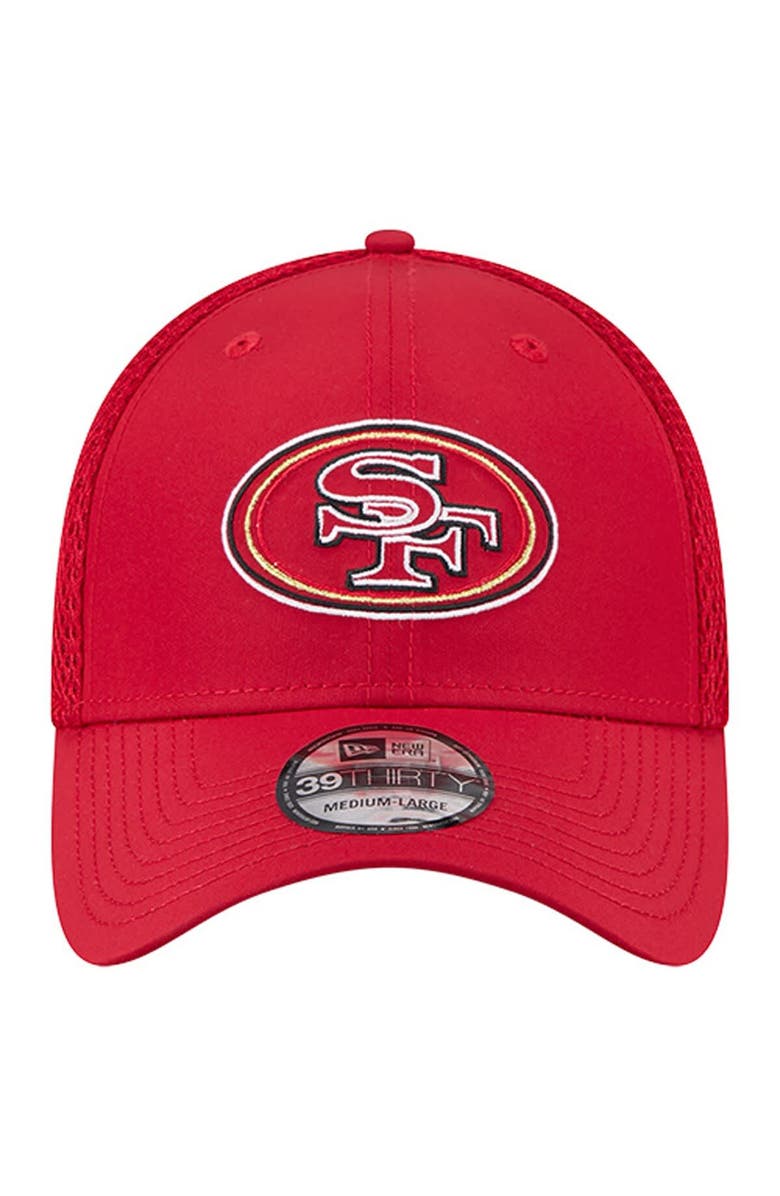 New Era Men
s New Era  Scarlet San Francisco 49ers Outline 39THIRTY Flex Hat, Alternate, color, Scarlet