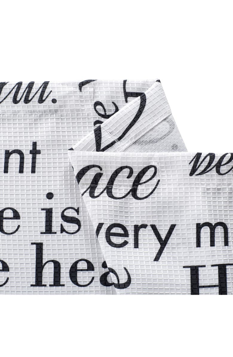 DAINTY HOME Love Phrases Textured Shower Curtain, Alternate, color, Black