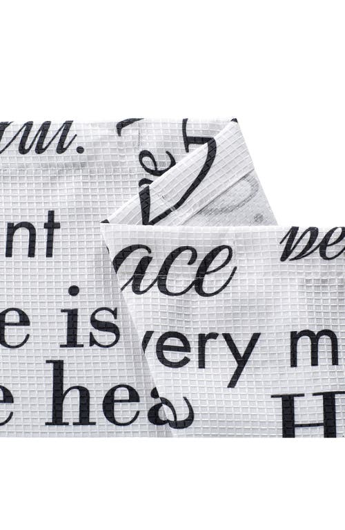 Dainty Home Love Phrases Textured Shower Curtain In White