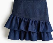 H&M Smocked Denim Skirt