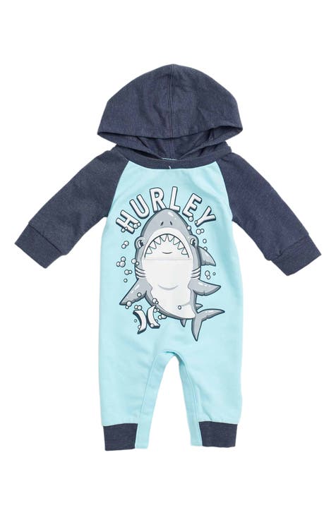 Lil Shark Hooded Coverall (Baby Boys)