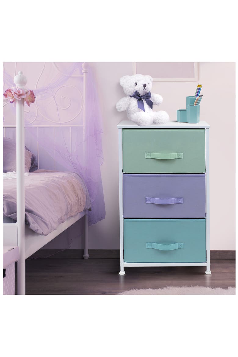 3-Drawer Nightstand - Pastel, Alternate, color, PASTEL