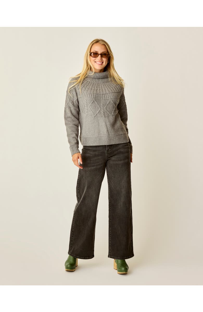 Carve Designs Neve Cable Turtleneck, Alternate, color, Pewter Heather