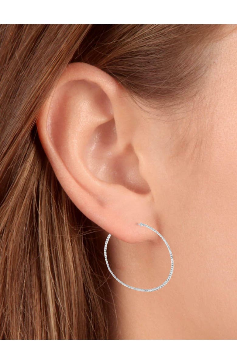 Bliss Diamond 1.20Ct Diamond Inside Outside Skinny Hoops 14k Gold Lab Grown2" Tall, Alternate, color, 