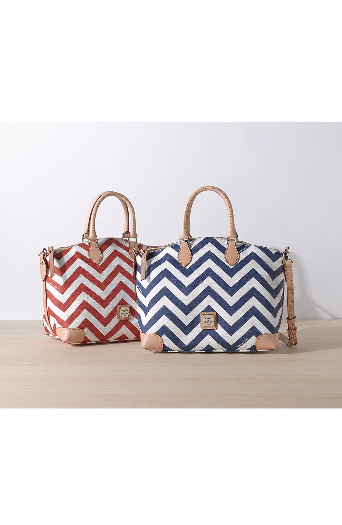 'Chevron' Convertible Satchel, Alternate, color, BLACK