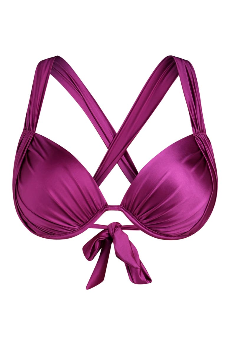 Earth Underwire Bikini Top, Alternate, color, BERRY