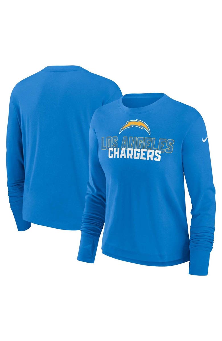 Nike Women's Nike Powder Blue Los Angeles Chargers Modest Crop Performance Long Sleeve T-Shirt, Main, color, Powder Blue