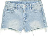 Tractr Kids' Bling Distressed Raw Hem Denim Shorts