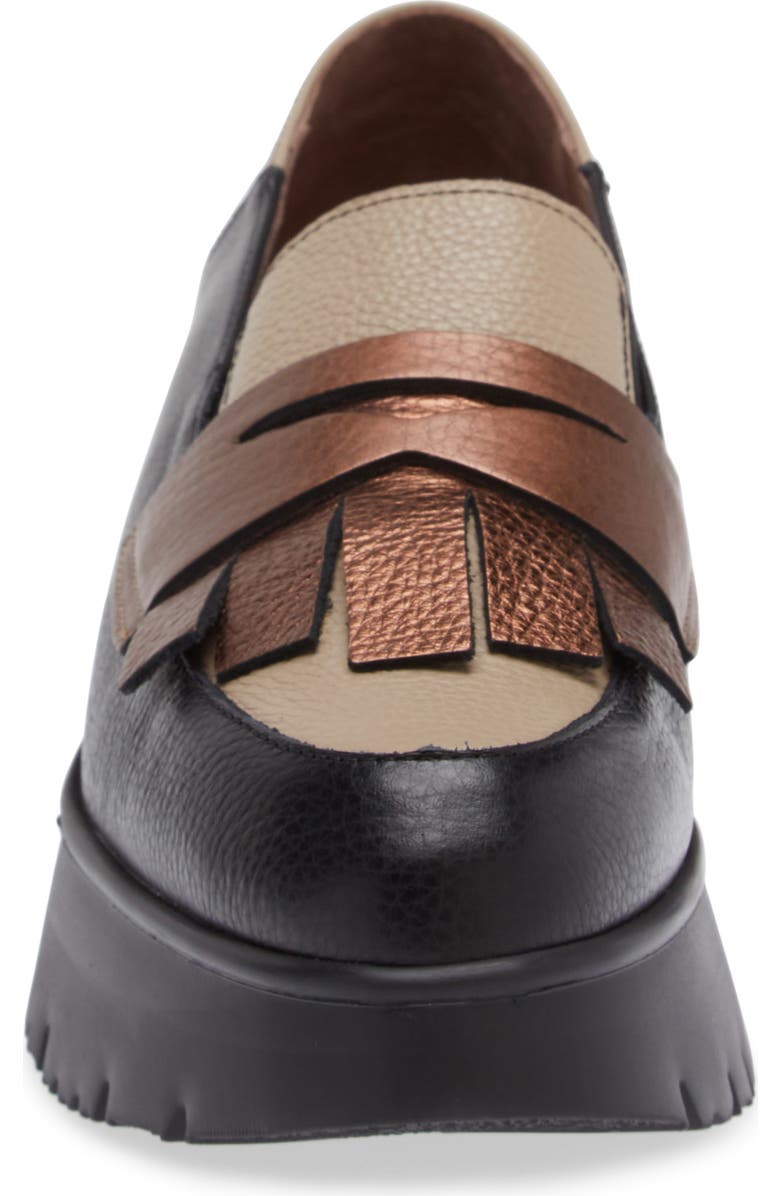 Wonders Kiltie Platform Loafer, Alternate, color,