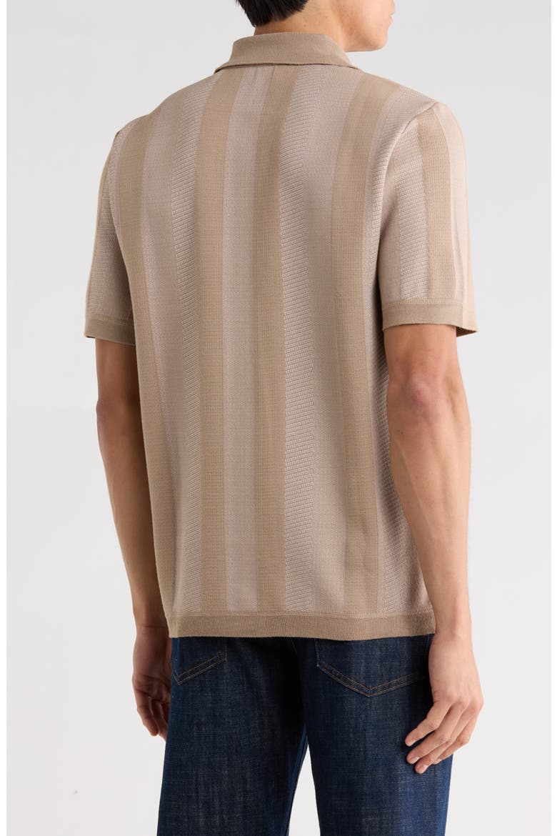 Wotison Short Sleeve Knit Button-Up Shirt, Alternate, color, STRING