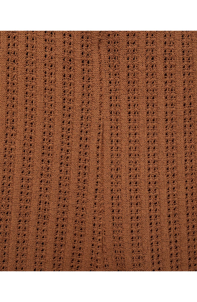 MANGO Straight Knit Shorts, Alternate, color, Caramel