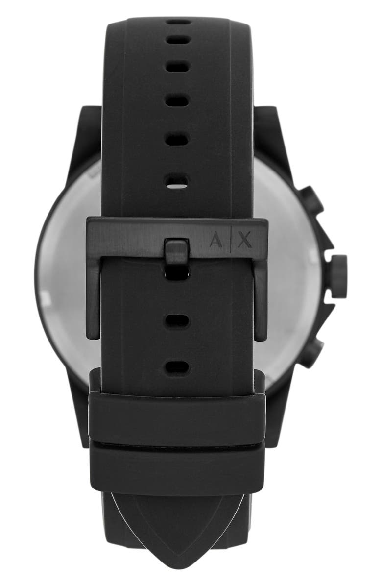 AX Armani Exchange Chronograph Silicone Strap Watch, 44mm, Alternate, color,