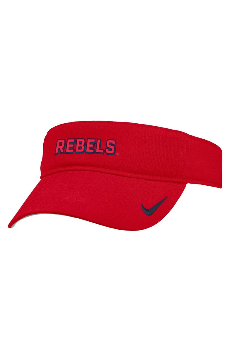 Nike Men's Nike Red Ole Miss Rebels 2025 On-Field Ace Performance Adjustable Visor, Main, color, Red