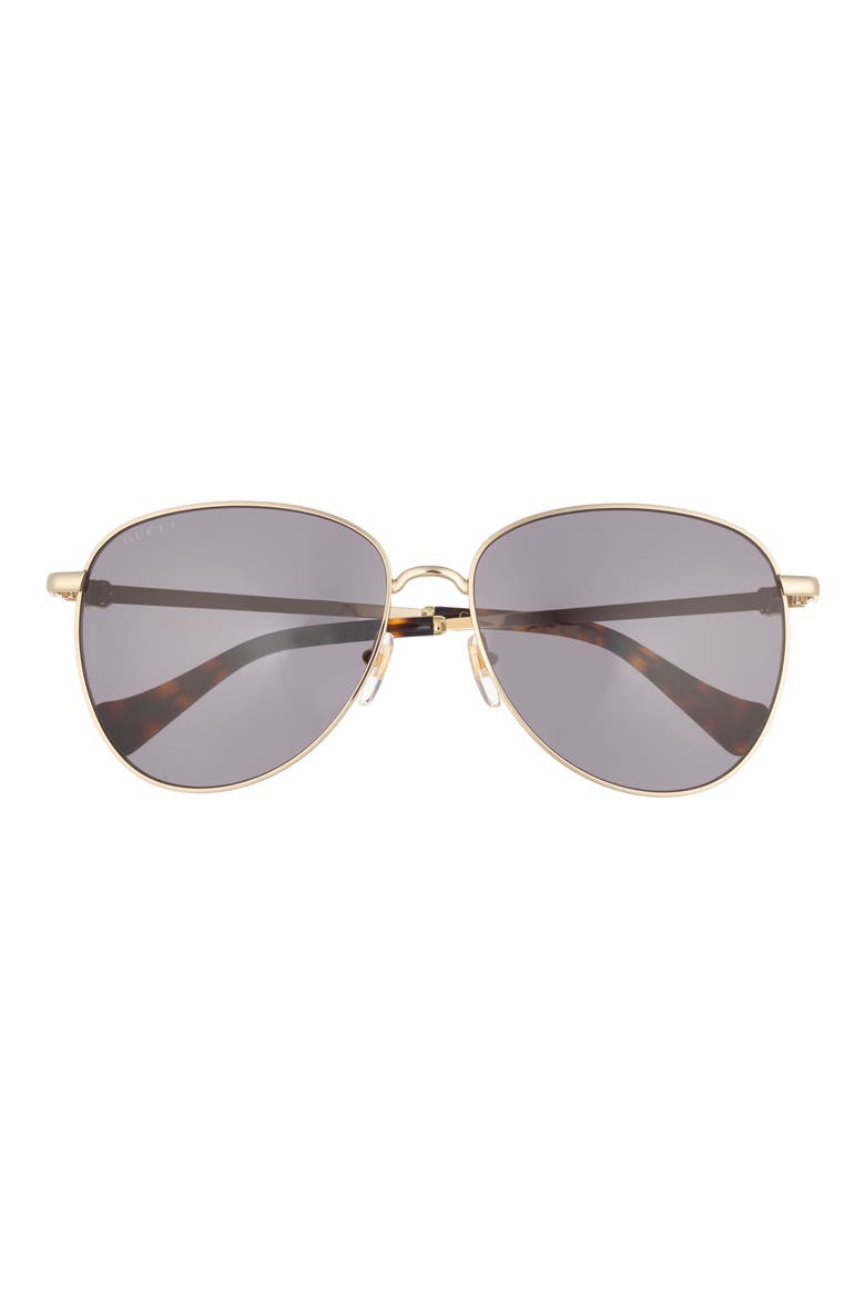 60mm Aviator Sunglasses, Main, color, GOLD GOLD GREY